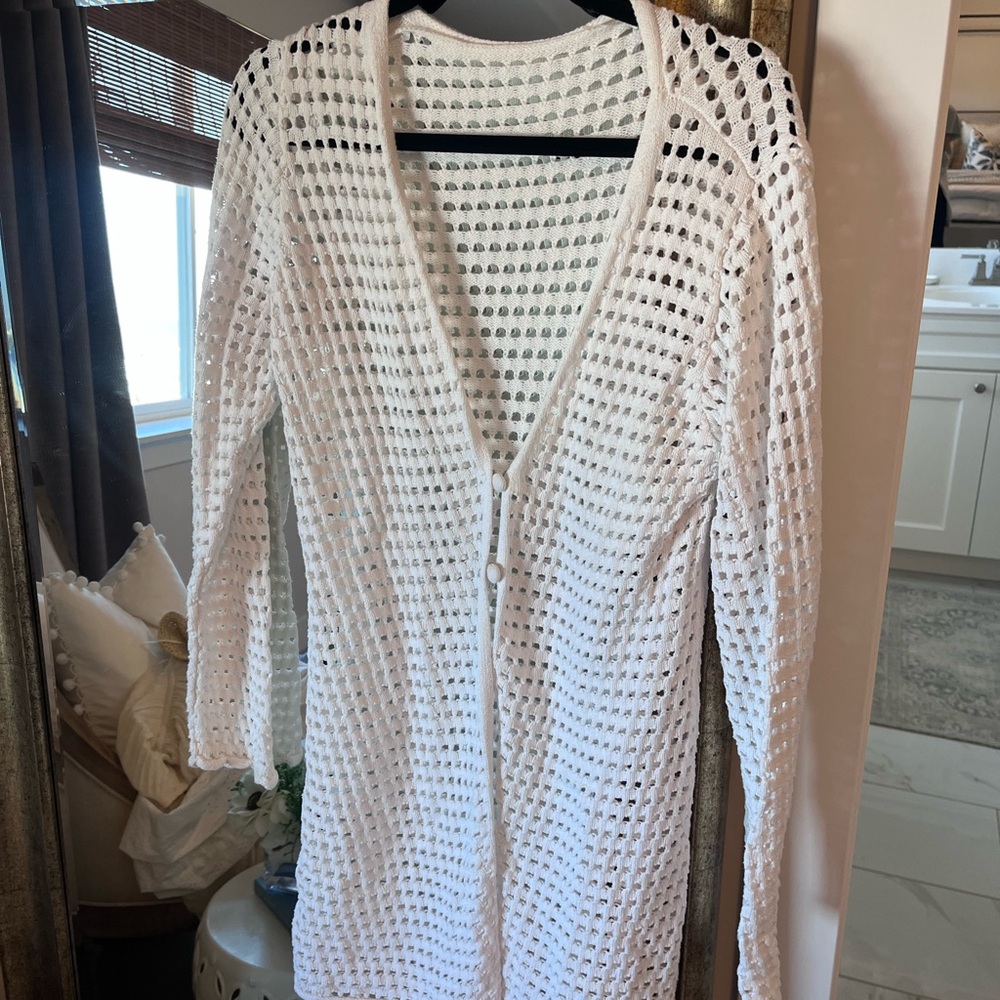 White Crochet Coverup